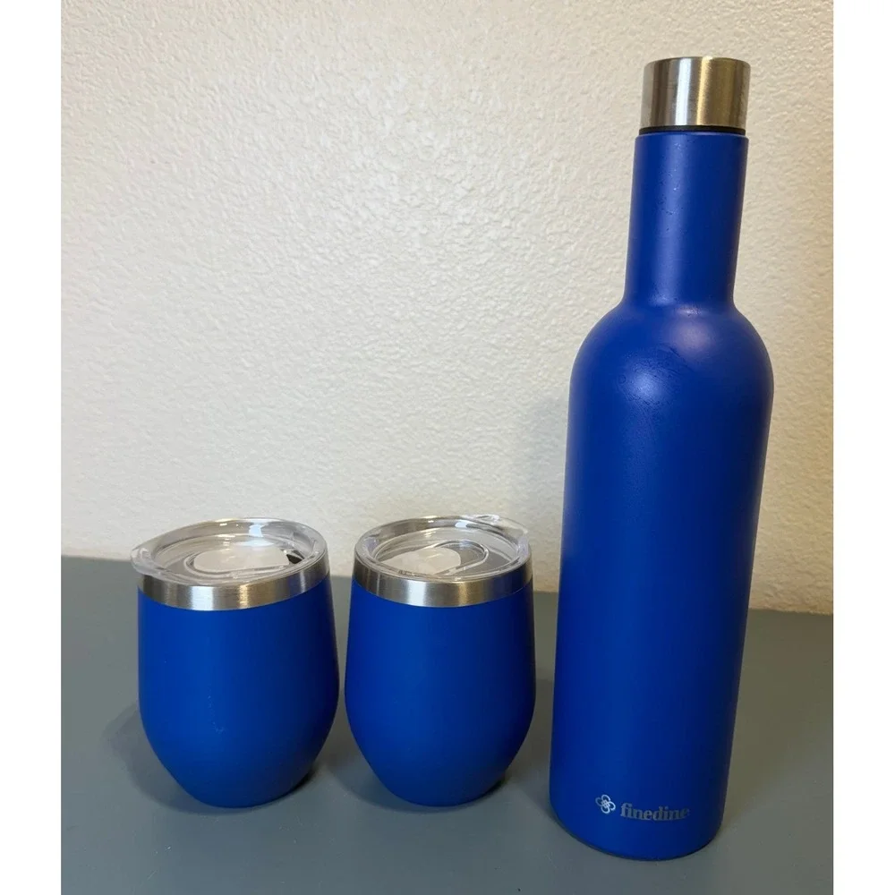 FineDine Triple Insulated‎ Stainless Steel Wine Bottle & Tumbler Set 3 piece set